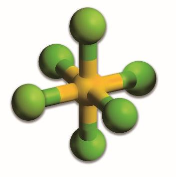 Model ilustrujący kształt cząsteczki SF6